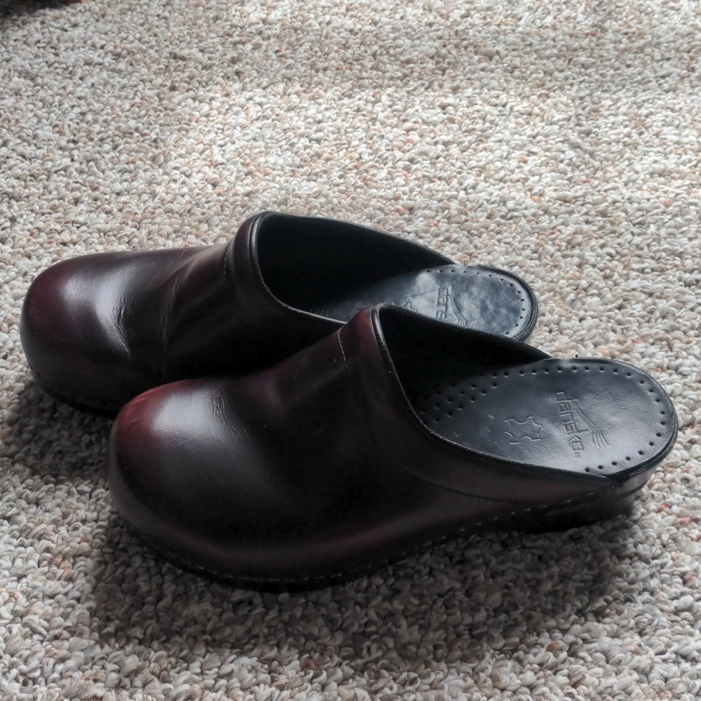 Dansko wine colored backless clogs, size 40